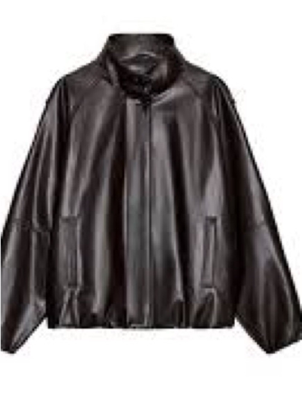 Zara Faux Leather Bomber Jacket Size M